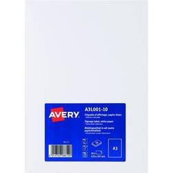 Avery Labels Standard Removable A3 White [Pack 10] A3L001-10